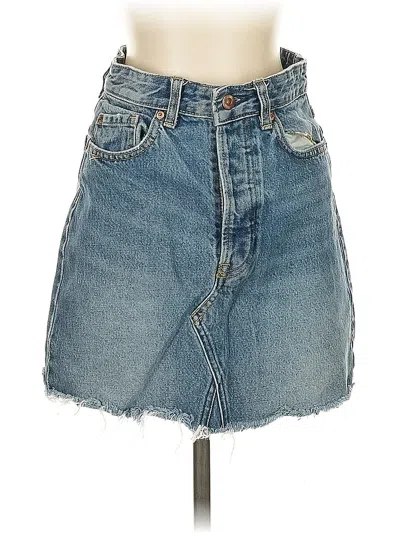 Pre-owned H&m Denim Skirt In Blue