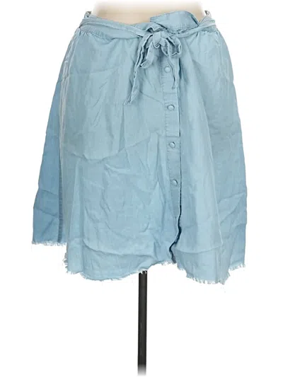 Pre-owned H&m Denim Skirt In Blue