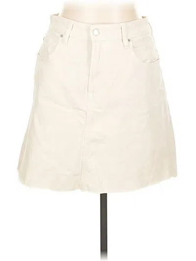 Pre-owned H&m Denim Skirt In White