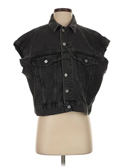 Pre-owned H&m Denim Vest In Black