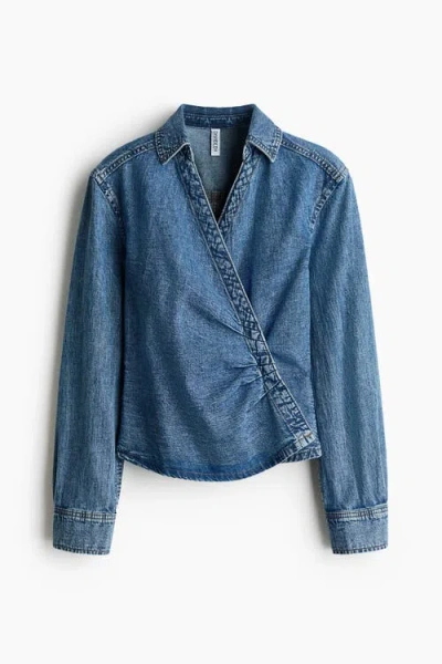 H&m Denim Wrap Shirt In Multi