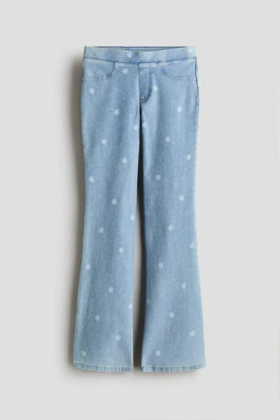 H&m Kids'  Denim-look Flared Jeggings In Blue