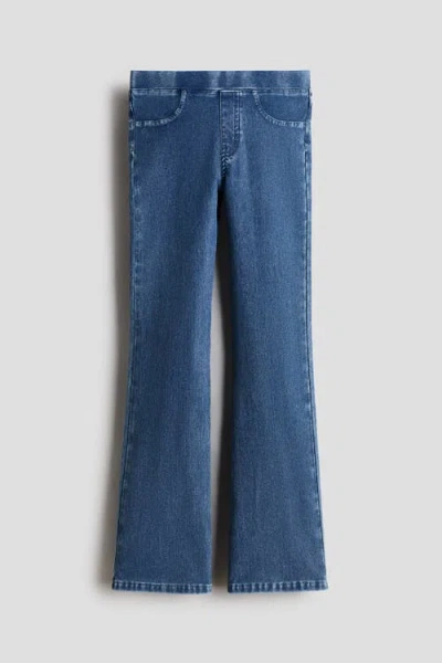 H&m Kids'  Denim-look Flared Jeggings In Black