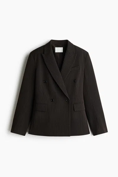H&m Double-breasted Blazer In Black