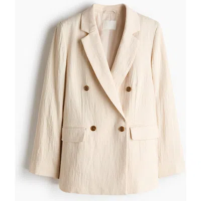 H&m Double-breasted Blazer In Neutral