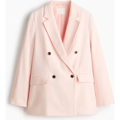 H&m Double-breasted Blazer In Pink