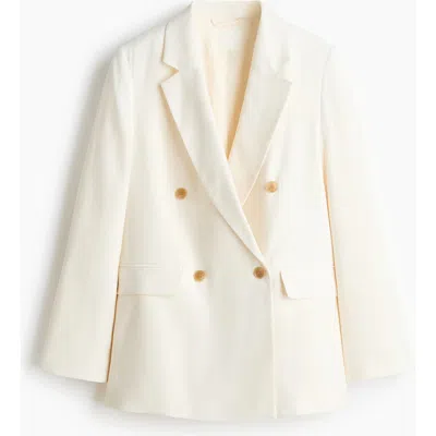 H&m Double-breasted Blazer In Neutral