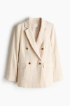 H&m Double-breasted Blazer In White