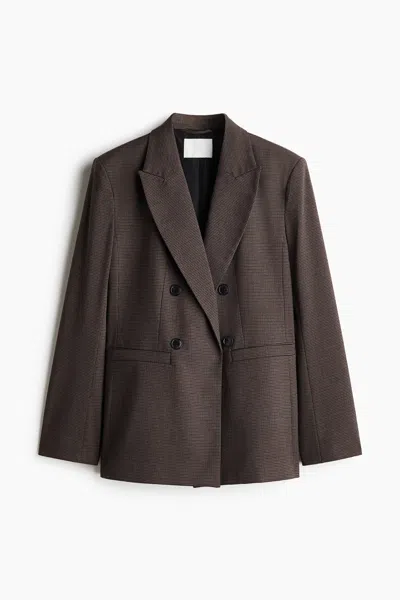 H&m Double-breasted Casual Blazer In Purple