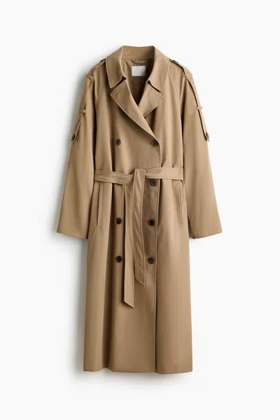 H&m Double-breasted Trench Coat In Neutral