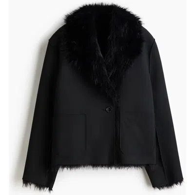 H&m Double-faced Jacket In Black