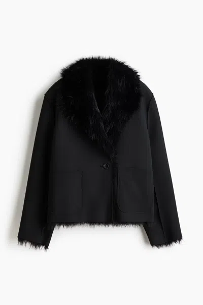 H&m Double-faced Jacket In White