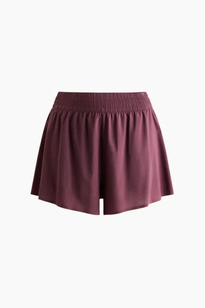 H&m Double-layered Sports Shorts In Burgundy