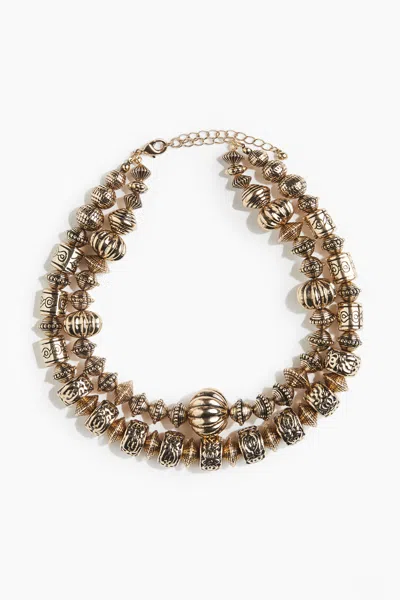 H&m Double-strand Necklace In Bronze-colored