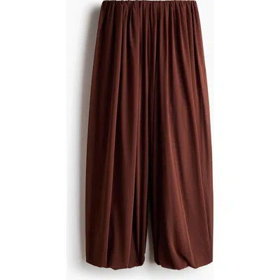 H&m Draped Balloon Trousers In Brown
