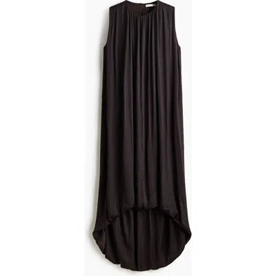 H&m Draped Bubble-hem Dress In Black