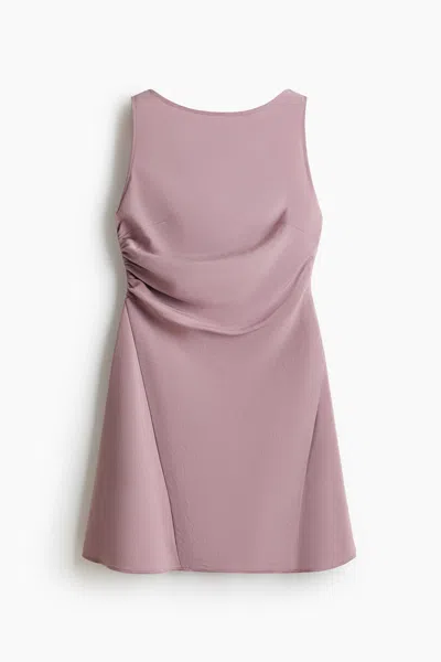 H&m Draped Cutout Dress In Pink
