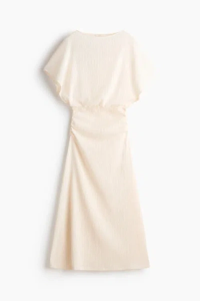 H&m Draped Maxi Dress In White