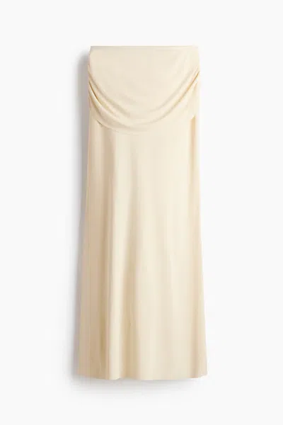 H&m Draped Maxi Skirt In Neutral