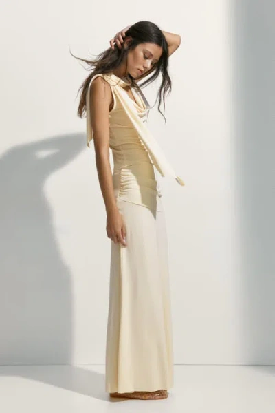 H&m Draped Maxi Skirt In Yellow