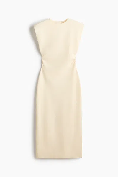 H&m Draped Midi Dress In Neutral