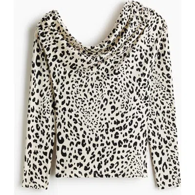 H&m Draped One-shoulder Top In Gray