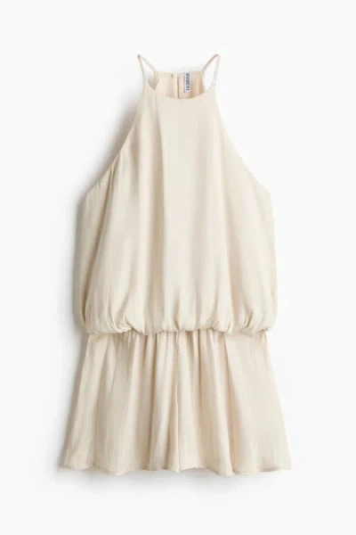 H&m Draped Playsuit In Neutral