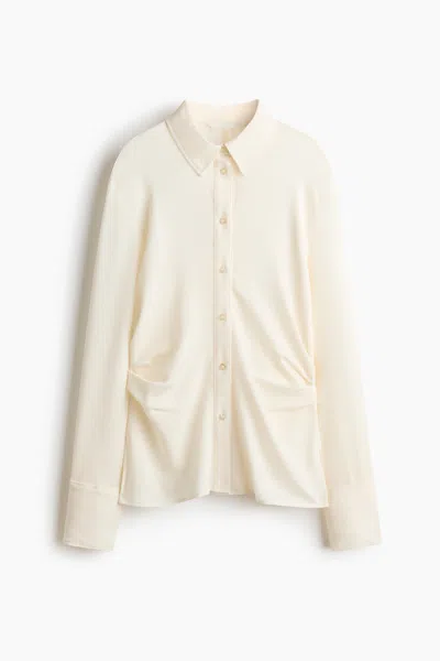 H&m Draped Shirt In Neutral