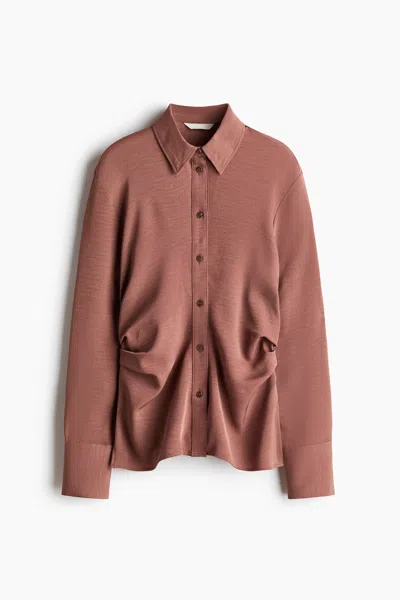 H&m Draped Shirt In Pink