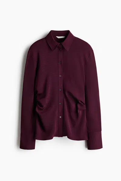 H&m Draped Shirt In Purple