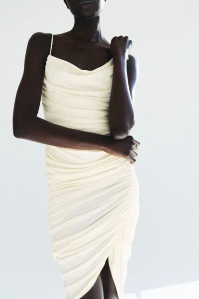 H&m Draped Strappy Dress In White