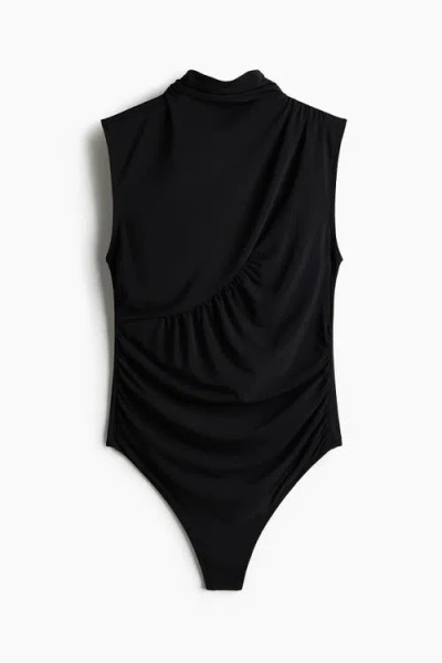H&m Draped Thong Body In Black