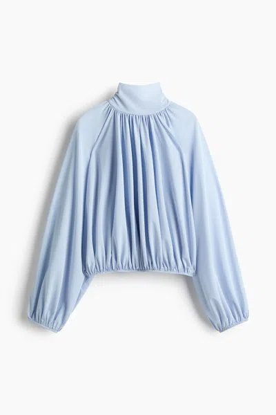 H&m Draped Tie-detail Blouse In White