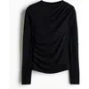 H&m Draped Top In Black