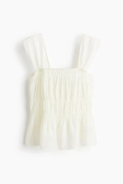 H&m Draped Top In White