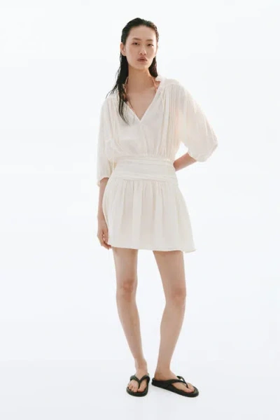 H&m Draped Tunic Dress In Neutral