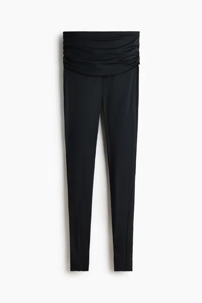 H&m Draped-panel Leggings In Black
