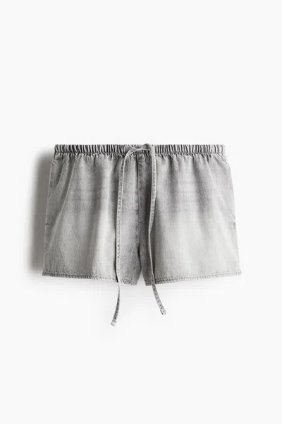 H&m Drawstring Shorts In Light Gray
