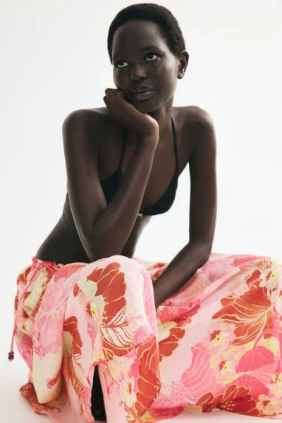 H&m Drawstring Skirt In Pink