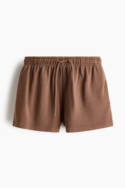 H&m Drawstring Sweatshorts In Brown