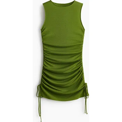 H&m Drawstring-detail Beach Dress In Green