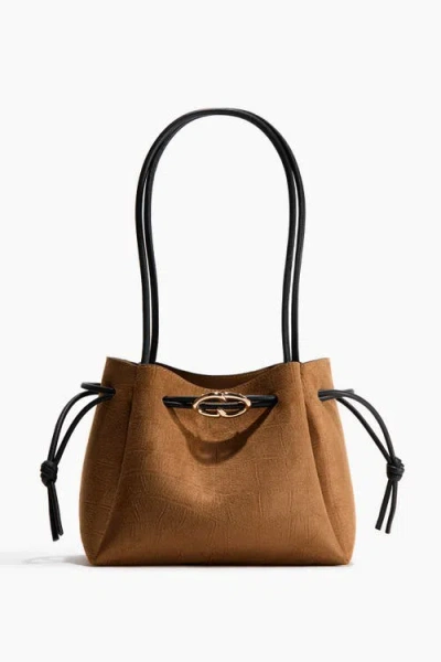 H&m Drawstring-detail Shoulder Bag In Brown