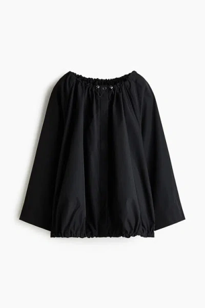 H&m Drawstring-detail Windbreaker In Black