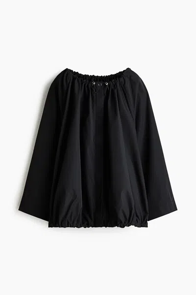 H&m Drawstring-detail Windbreaker In Black