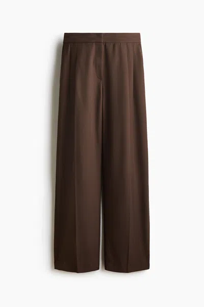 H&m Dressy Barrel-leg Pants In Brown