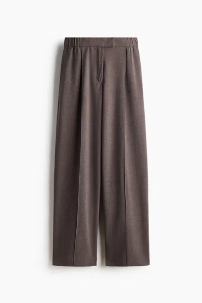 H&m Dressy Barrel-leg Pants In Brown
