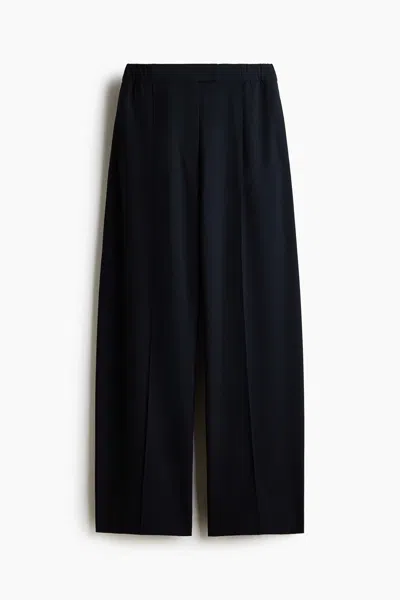 H&m Dressy Barrel-leg Pants In Black