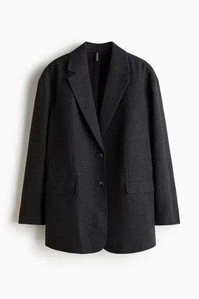 H&m Embellished Blazer In Gray