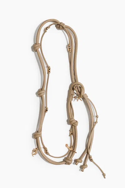H&m Embellished Cord Belt In Brown/dark Blue