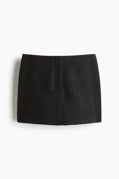 H&m Embellished Mini Skirt In Black